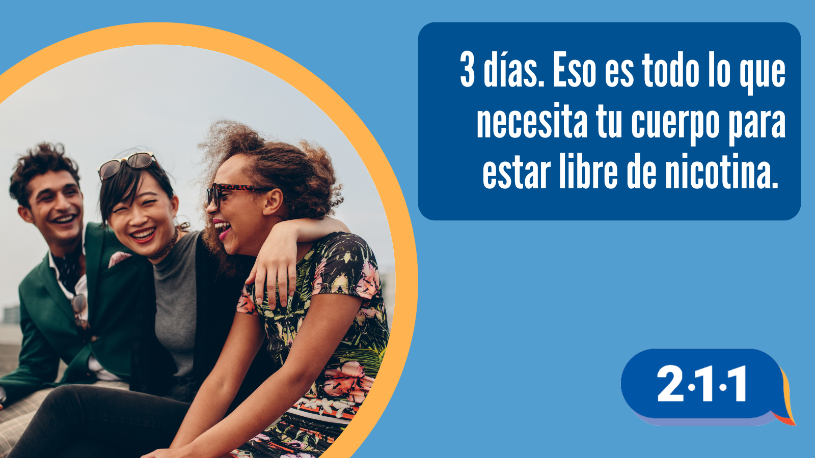 3 días. Eso es todo lo que necesita tu cuerpo para estar libre de nicotina. 2-1-1